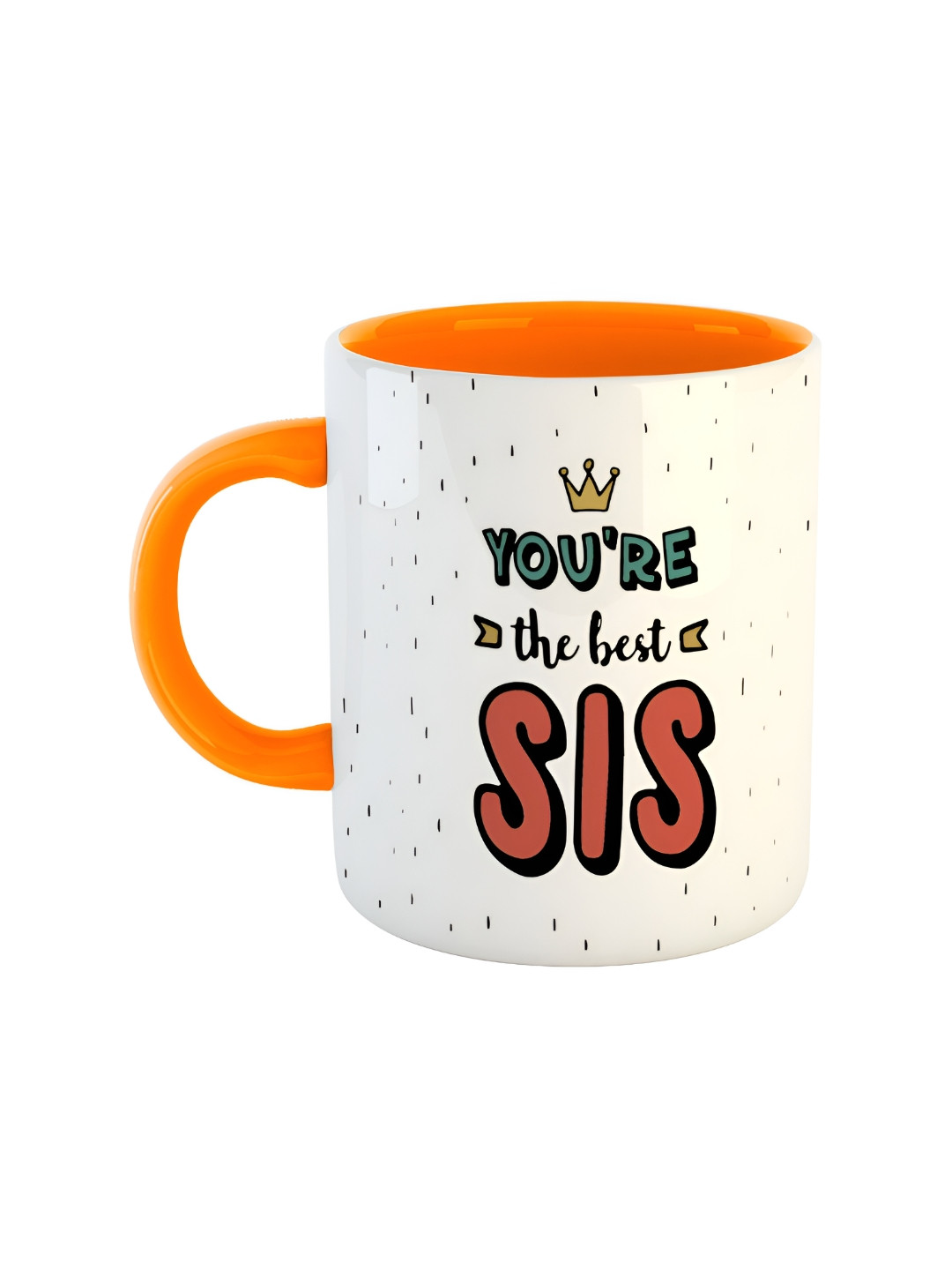 

ARTBUG Orange & White Dishwasher Safe Printed Ceramic Glossy Mug 350 ml