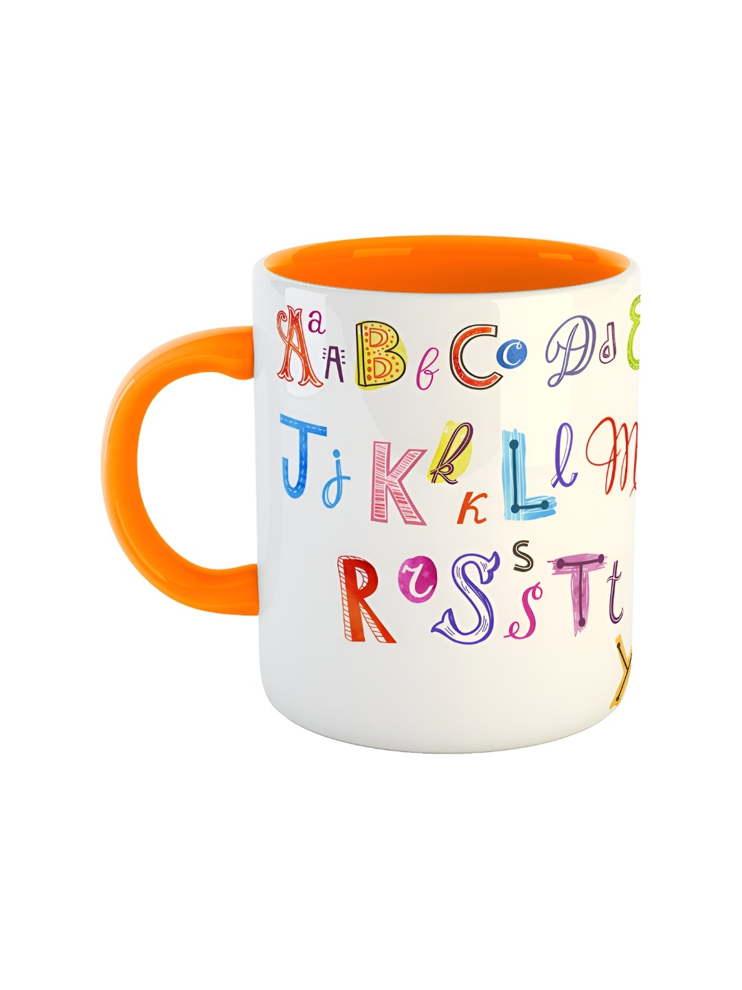 

ARTBUG Orange & White Dishwasher Safe Printed Ceramic Glossy Mug 350 ml