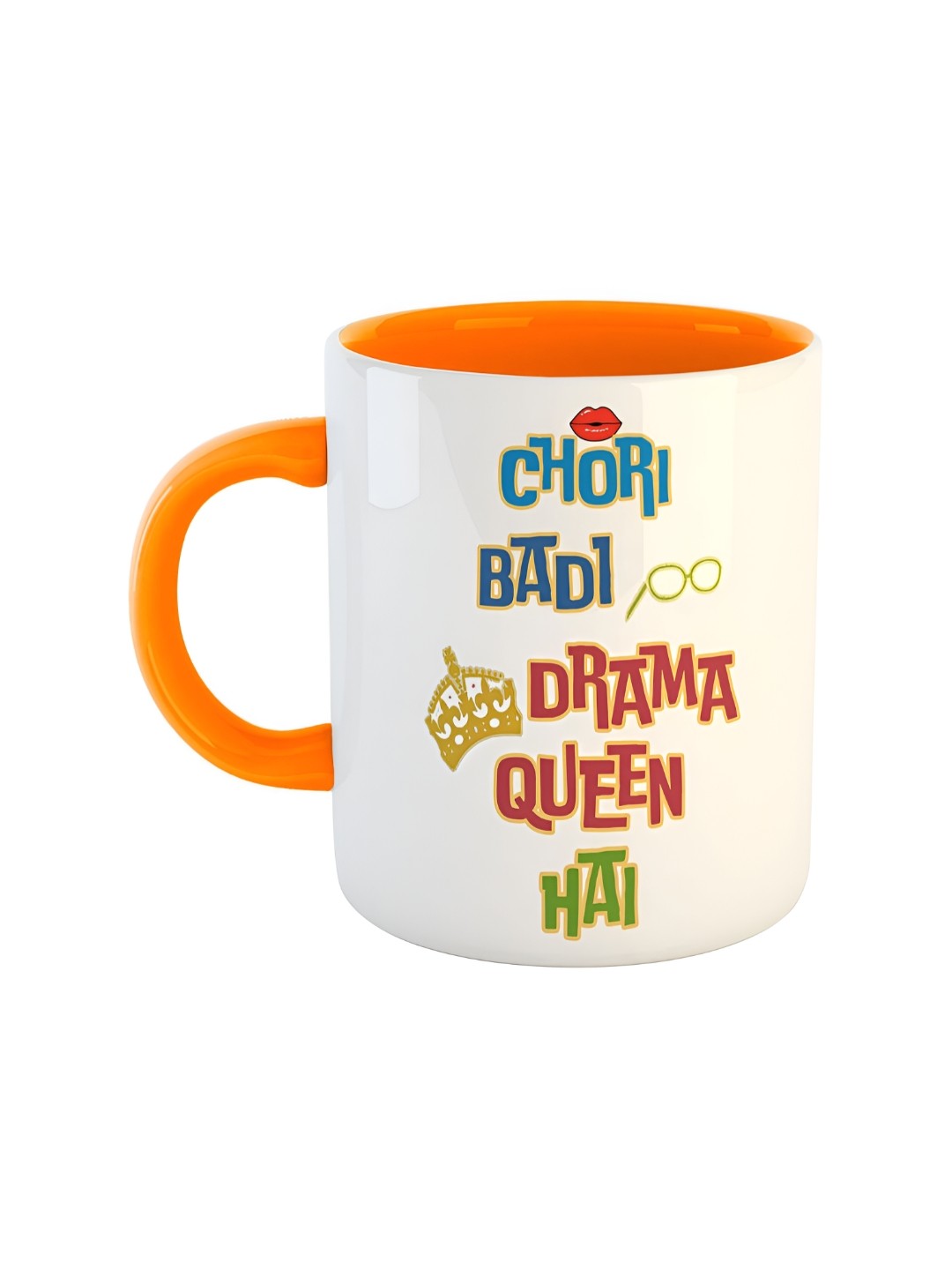 

ARTBUG Orange & White Dishwasher Safe Printed Ceramic Glossy Mug 350 ml