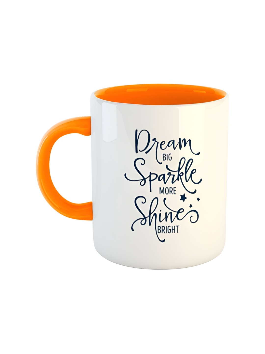 

ARTBUG Orange & White Dishwasher Safe Printed Ceramic Glossy Mug 350 ml