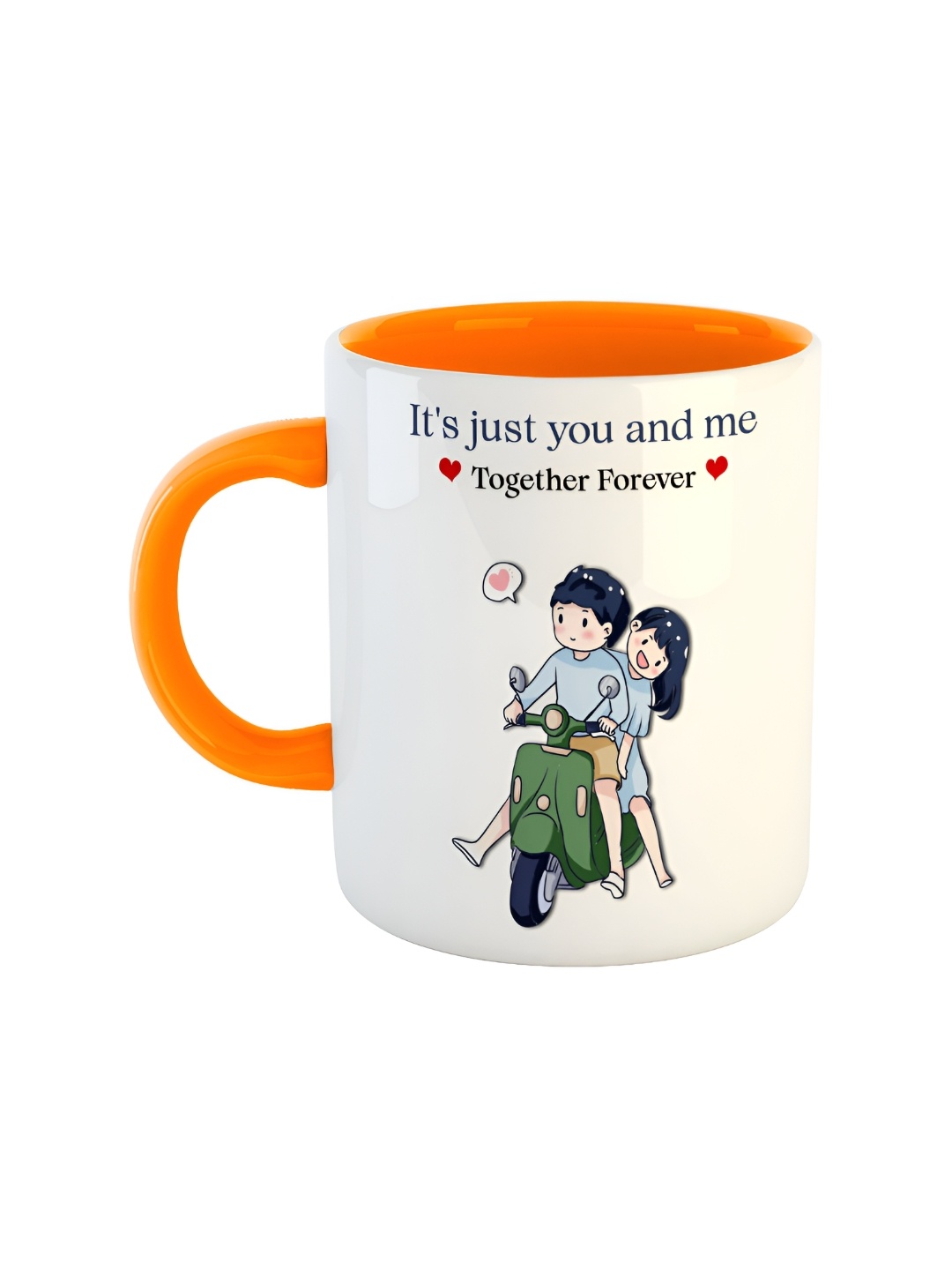 

ARTBUG Orange & White Dishwasher Safe Printed Ceramic Glossy Mug 350 ml