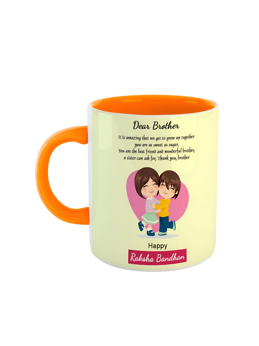 

ARTBUG Orange & Yellow Dishwasher Safe Printed Ceramic Glossy Mug 350 ml