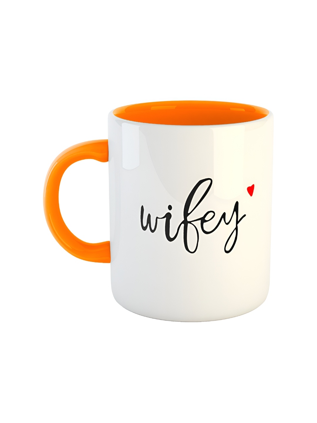 

ARTBUG Orange & White Dishwasher Safe Printed Ceramic Glossy Mug 350 ml