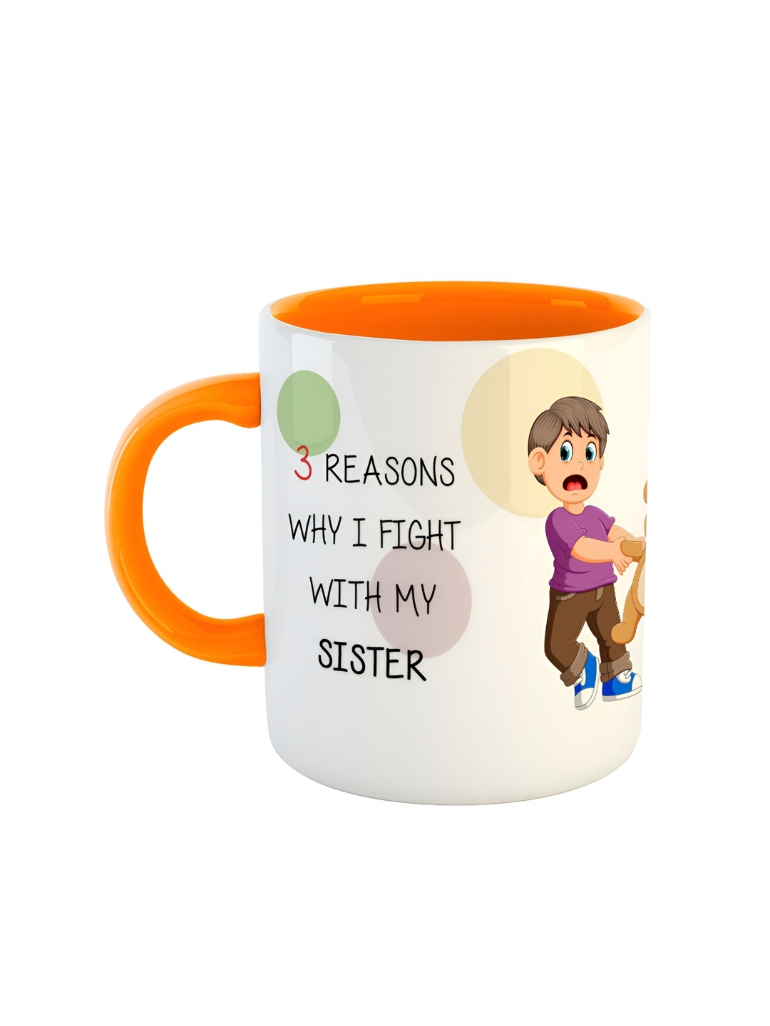 

ARTBUG Orange & White Dishwasher Safe Printed Ceramic Glossy Mug 350 ml