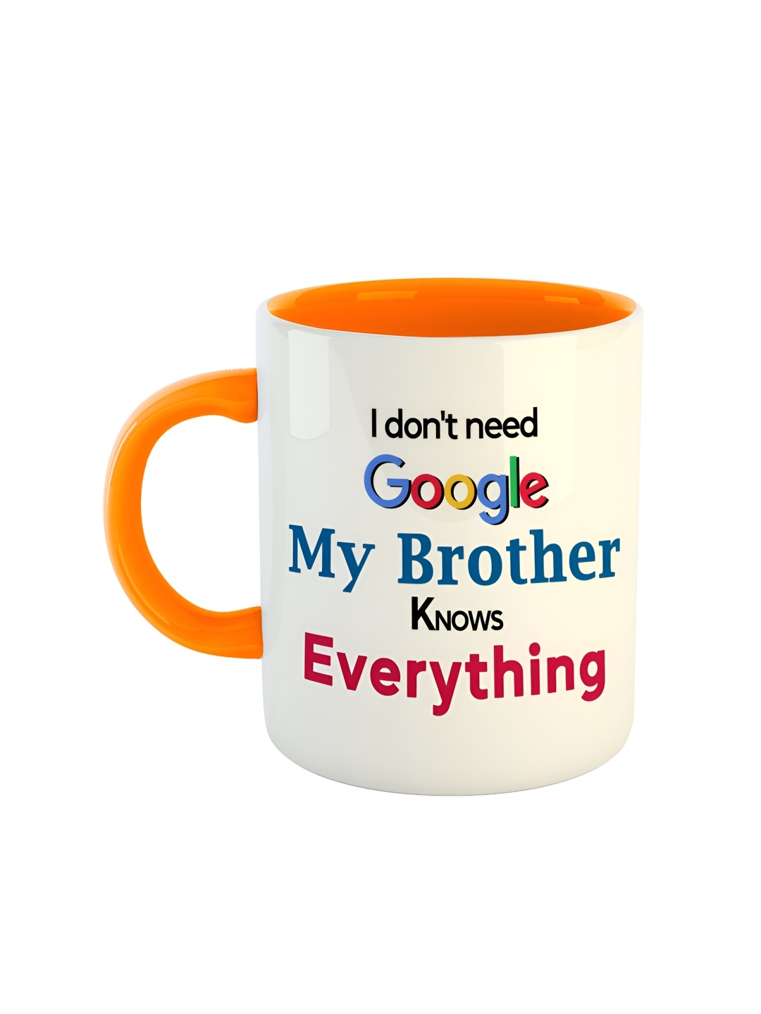 ARTBUG Orange & White Dishwasher Safe Printed Ceramic Glossy Mug 350 ml