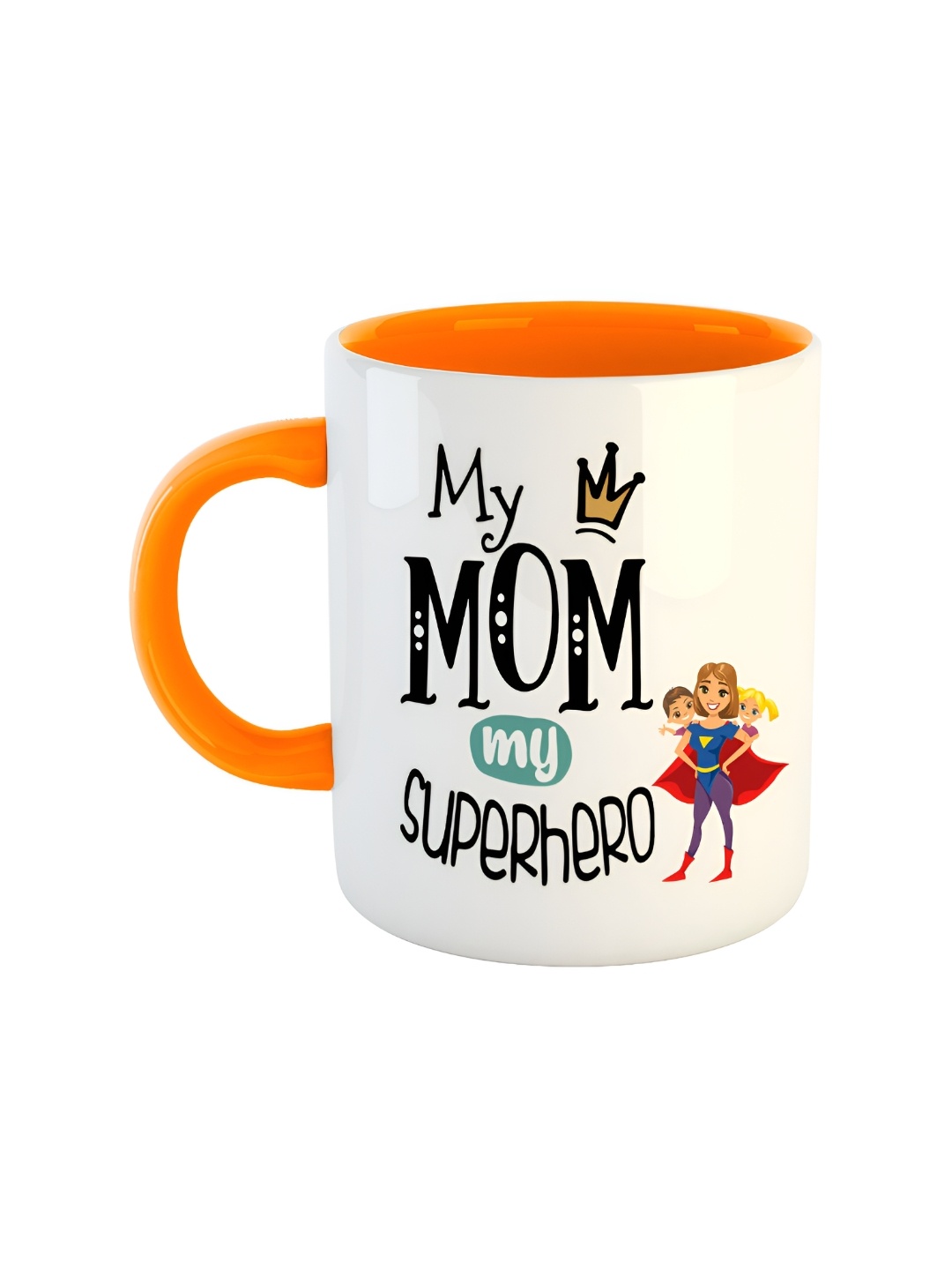 

ARTBUG Orange & White Trends Or Slogans Printed Ceramic Glossy Mug 350ml