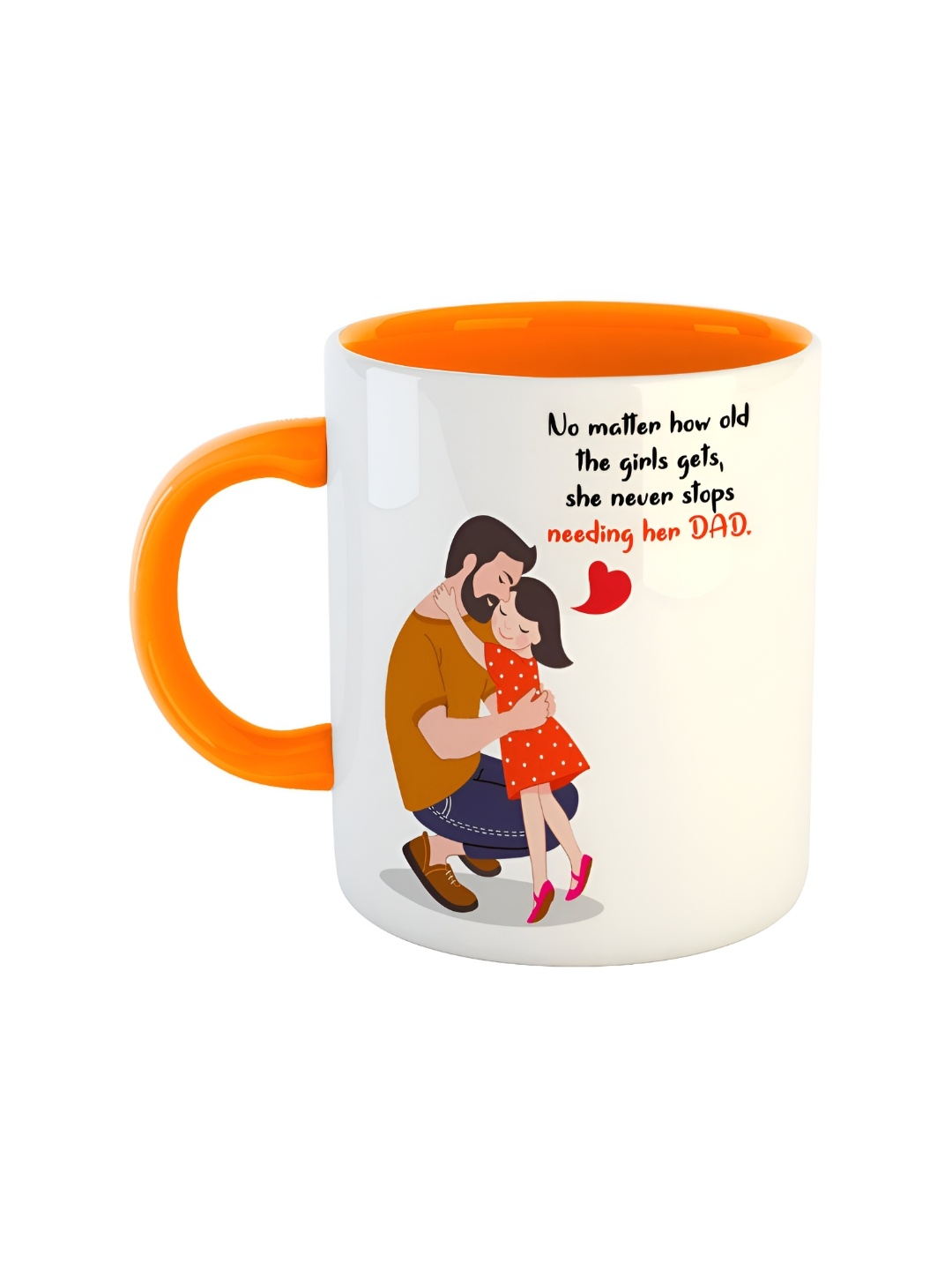 

ARTBUG Orange & White Dishwasher Safe Printed Ceramic Glossy Mug 350 ml