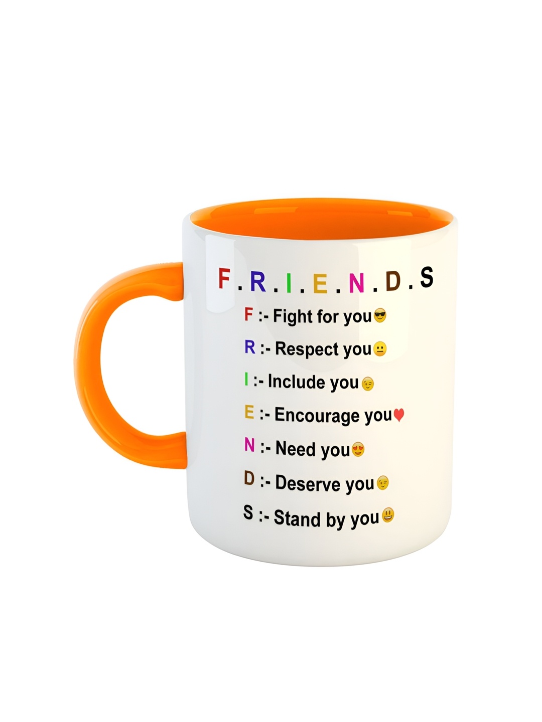 

ARTBUG Orange & White Dishwasher Safe Printed Ceramic Glossy Mug 350 ml