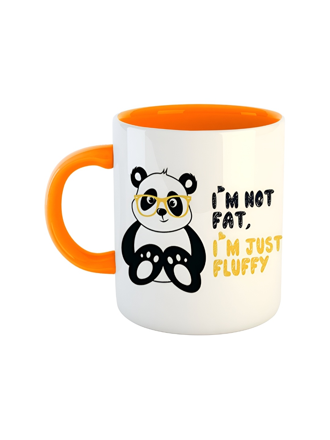 

ARTBUG Orange & White Dishwasher Safe Printed Ceramic Glossy Mug 350 ml