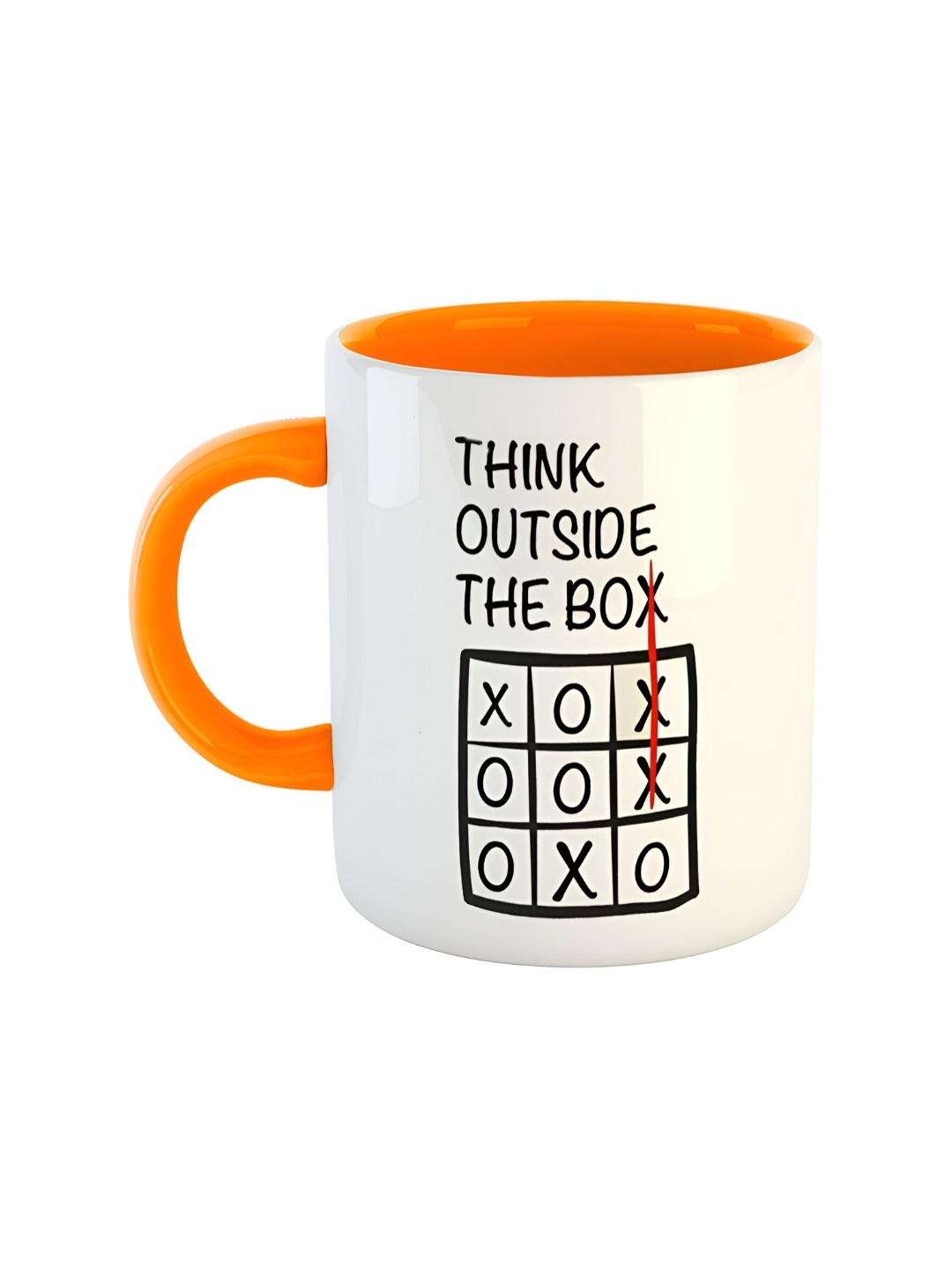 

ARTBUG Orange & White Printed Ceramic Glossy Mug 350 ml