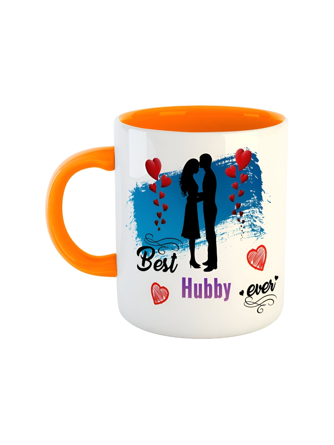 

ARTBUG Orange & White Printed Ceramic Glossy Mug 350 ml