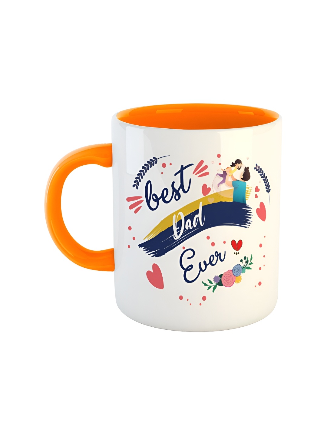 

ARTBUG Orange & White Printed Ceramic Glossy Mug 350 ml