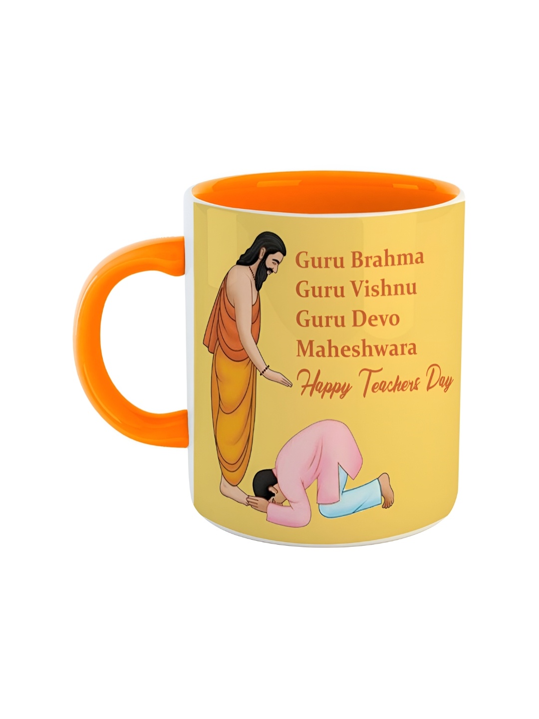 

ARTBUG Orange & White Printed Ceramic Glossy Mug 350 ml