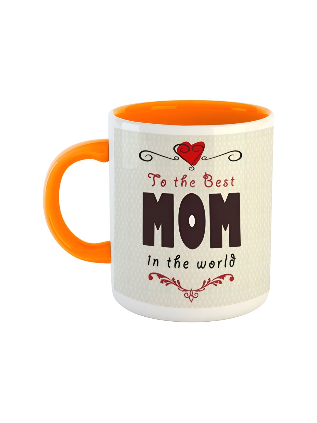 

ARTBUG Orange & White Printed Ceramic Glossy Mug 350 ml