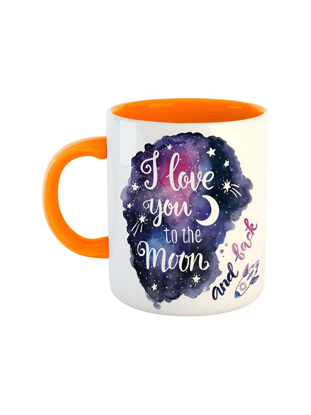 

ARTBUG Orange & White Printed Ceramic Glossy Mug 350 ml
