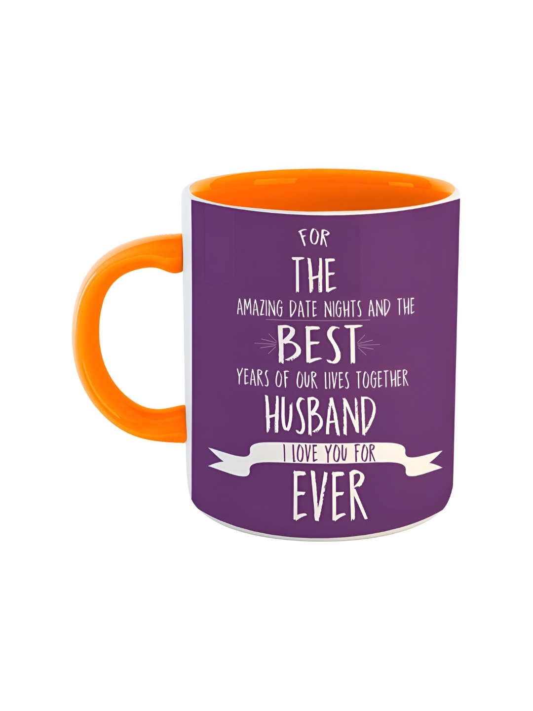 

ARTBUG Orange & White Printed Ceramic Glossy Mug 350 ml