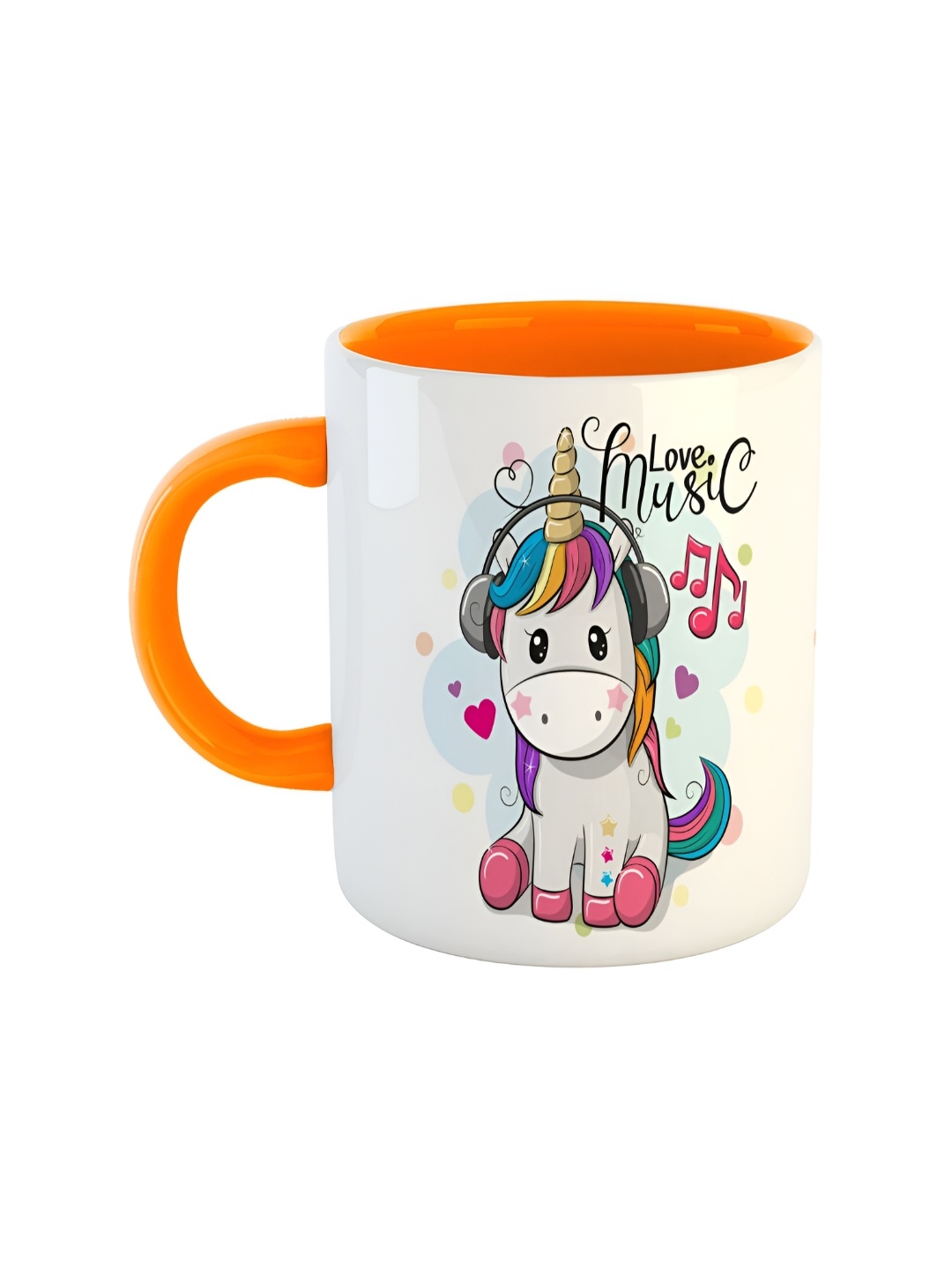 

ARTBUG Orange & White Printed Ceramic Glossy Mug 350 ml