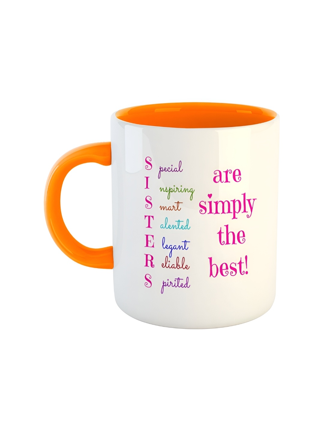 

ARTBUG Orange & White Printed Ceramic Glossy Mug 350 ml