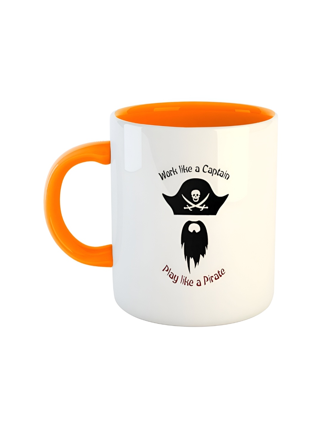 

ARTBUG Orange & White Dishwasher Safe Printed Ceramic Glossy Mug 350 ml