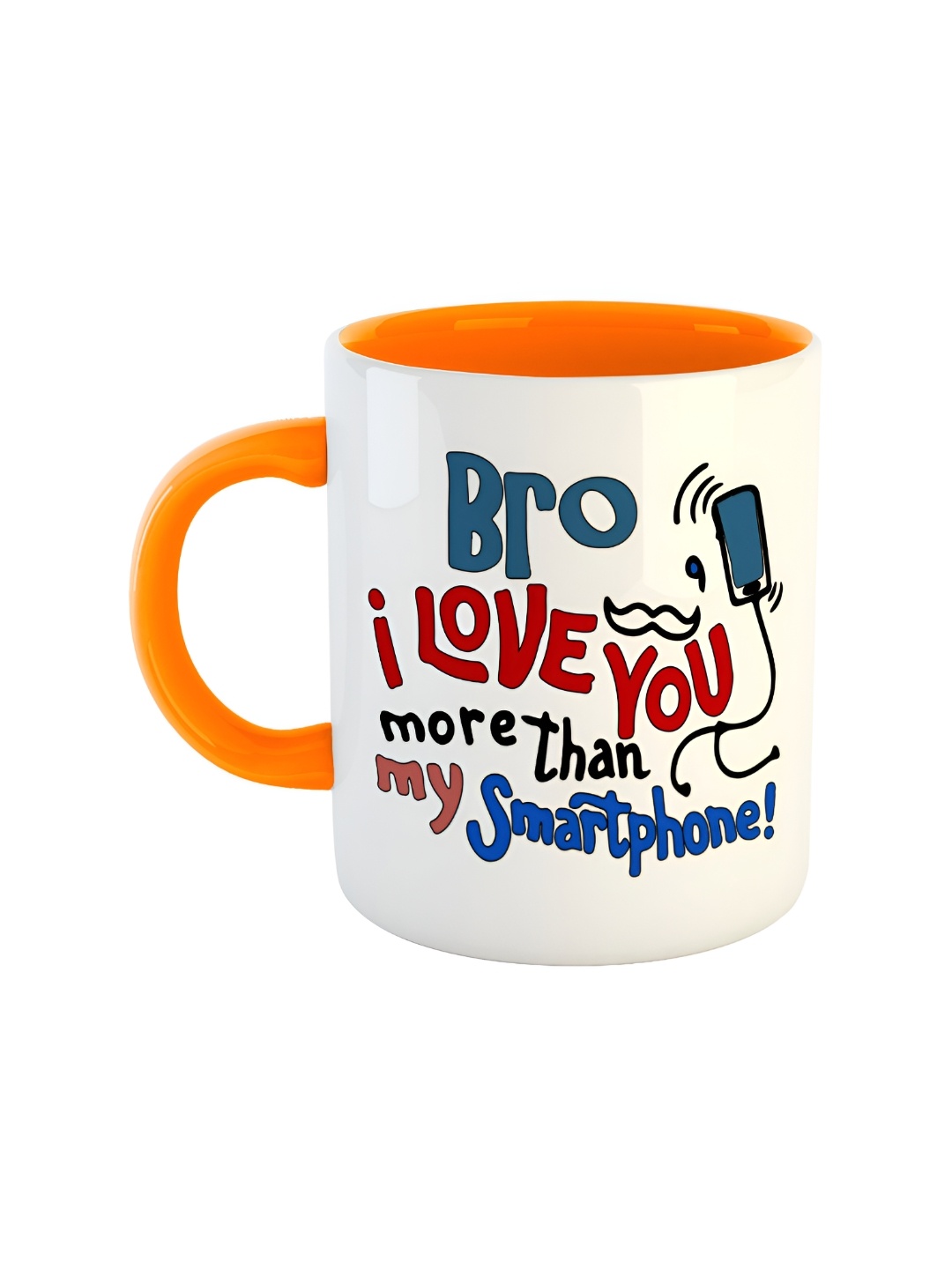

ARTBUG Orange & White Dishwasher Safe Printed Ceramic Glossy Mug 350 ml