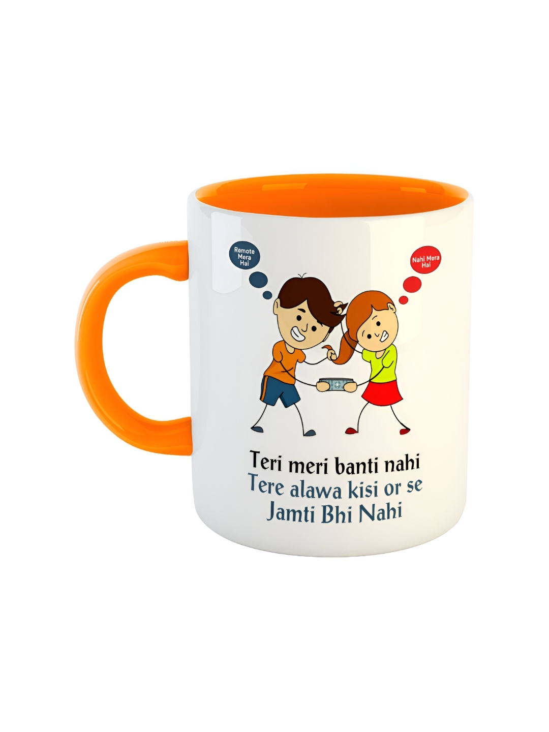 

ARTBUG Orange & White Dishwasher Safe Printed Ceramic Glossy Mug 350 ml