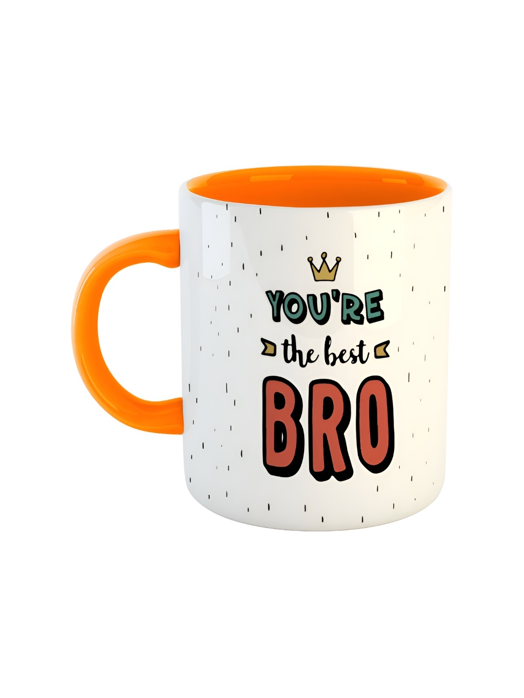 

ARTBUG Orange & White Dishwasher Safe Printed Ceramic Glossy Mug 350 ml