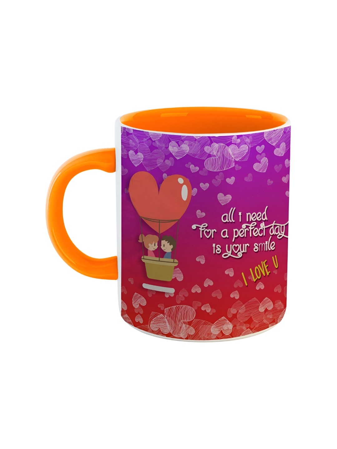 

ARTBUG Orange & Purple Dishwasher Safe Printed Ceramic Glossy Mug 350 ml