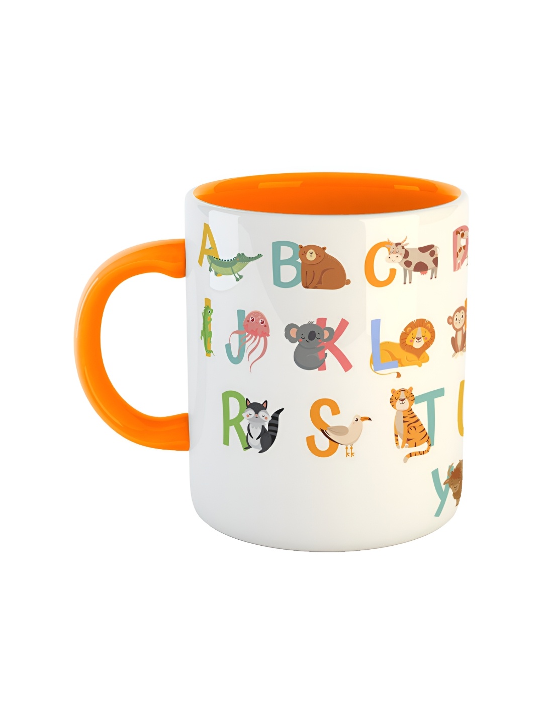 

ARTBUG Orange & White Dishwasher Safe Printed Ceramic Glossy Mug 350 ml