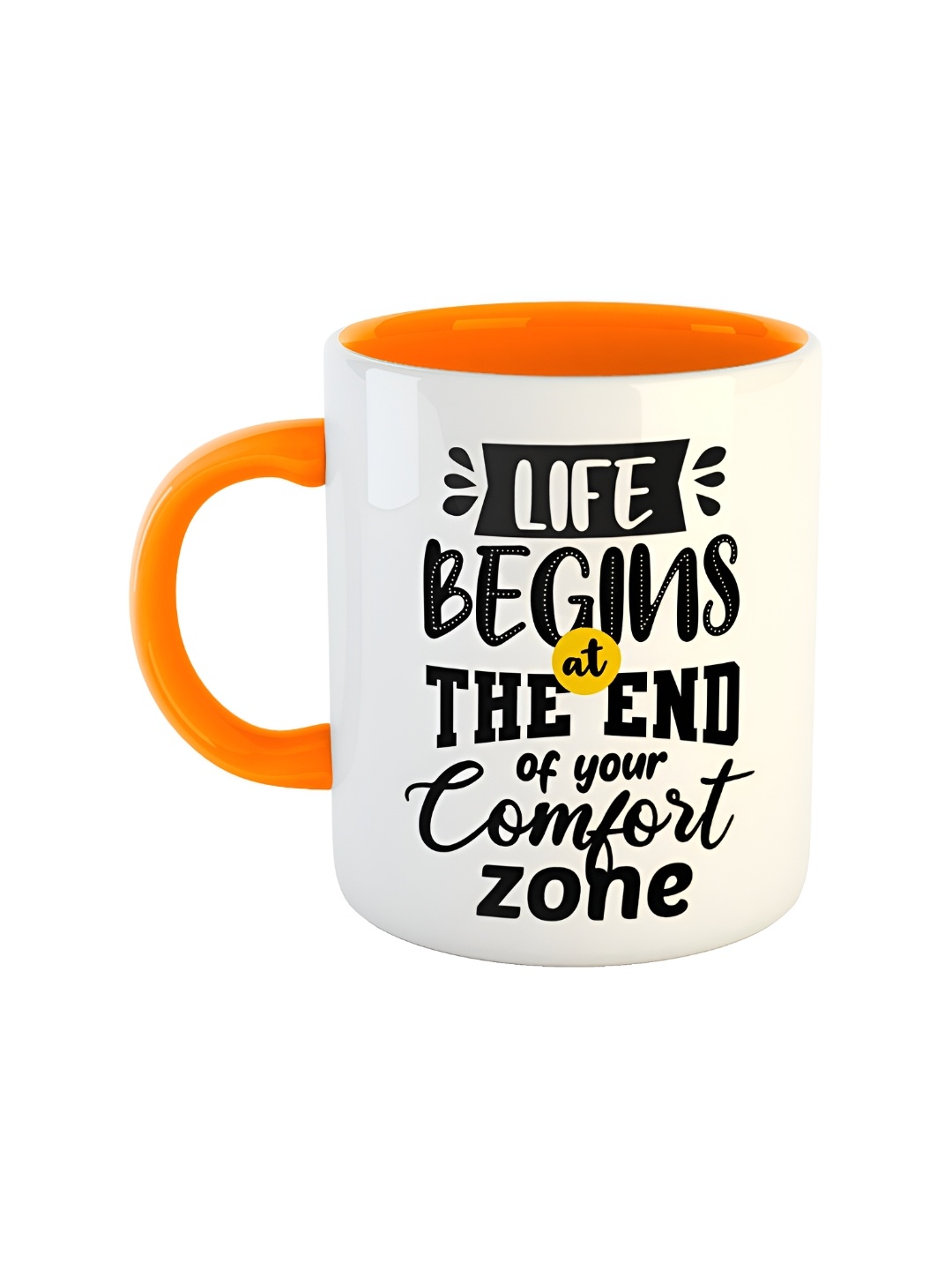

ARTBUG Orange & White Printed Ceramic Glossy Mug 350 ml