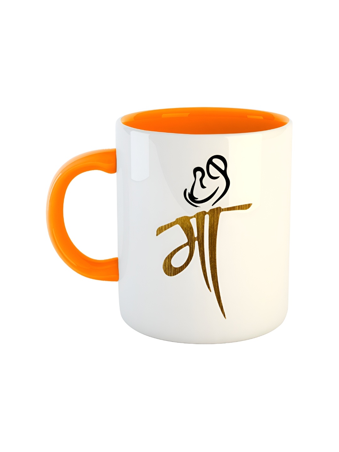 

ARTBUG Orange & White Printed Ceramic Glossy Mug