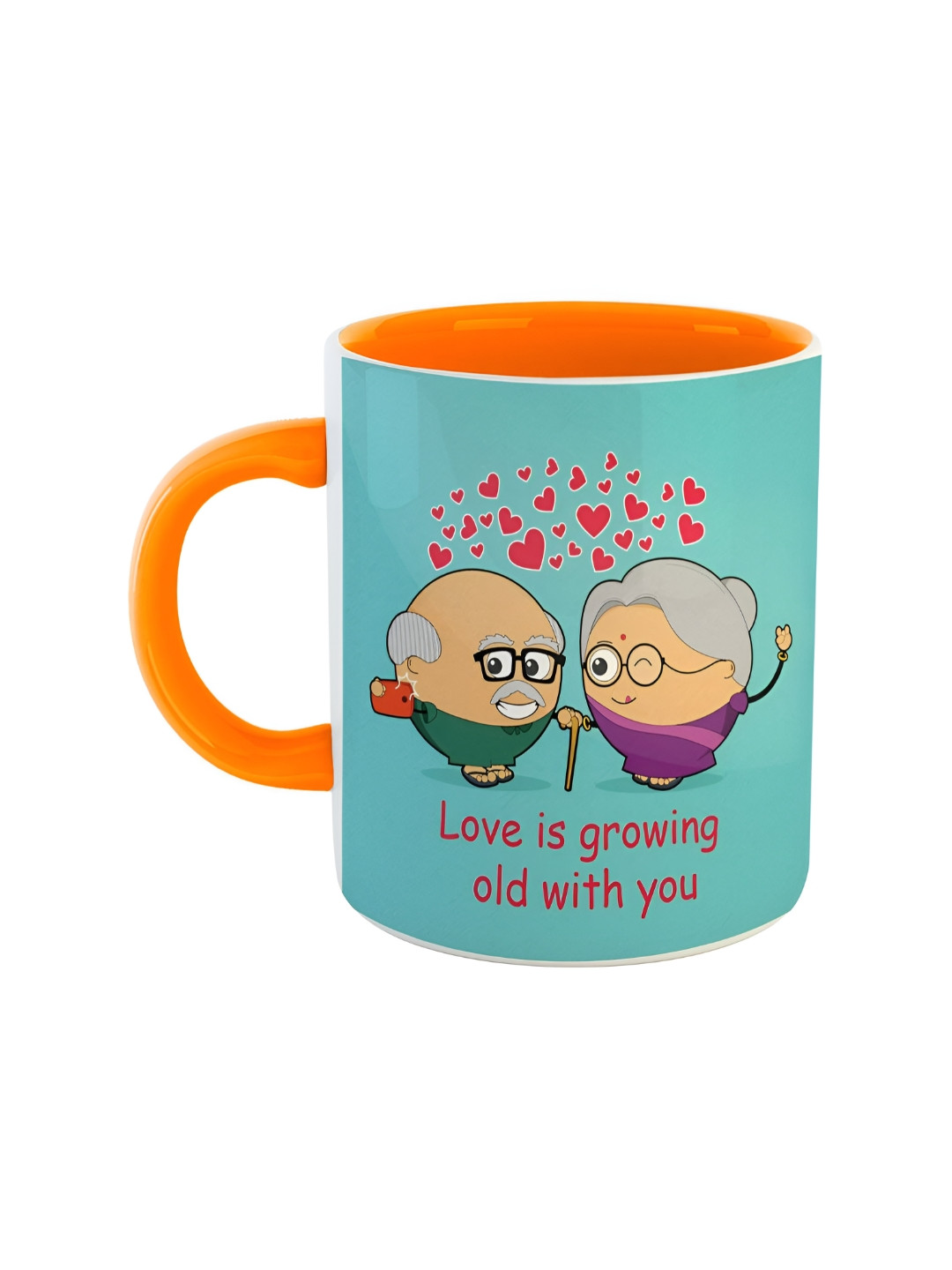 

ARTBUG Orange & Blue Printed Ceramic Glossy Mug
