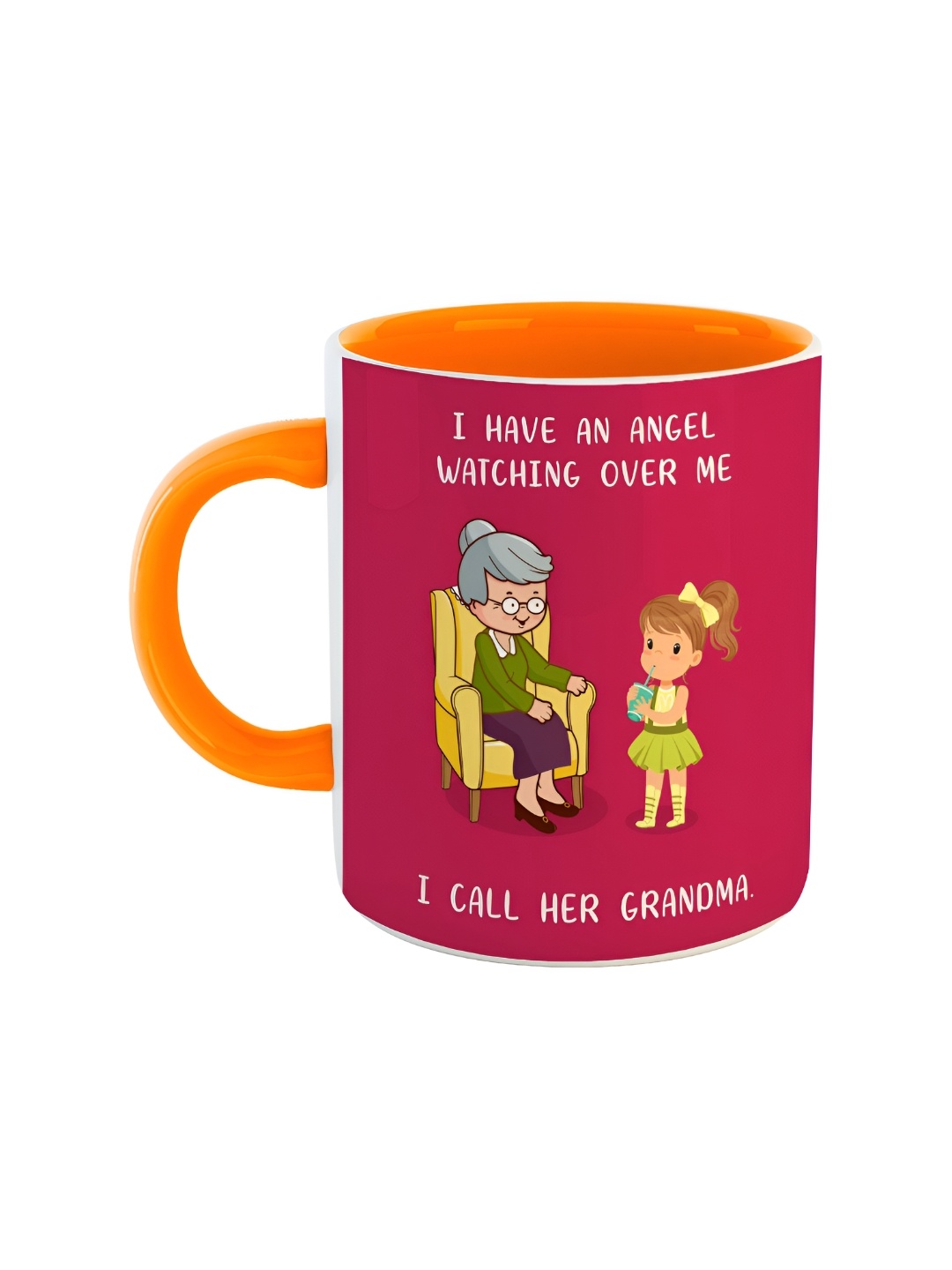 

ARTBUG Orange & Red Printed Ceramic Glossy Mug