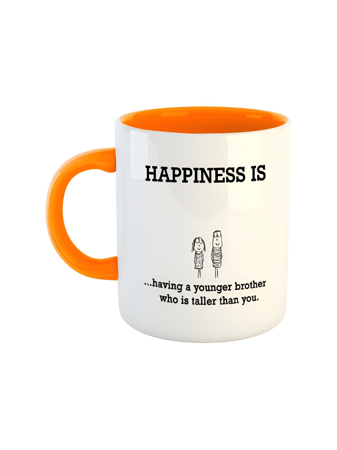 

ARTBUG Orange & White Printed Ceramic Glossy Mug