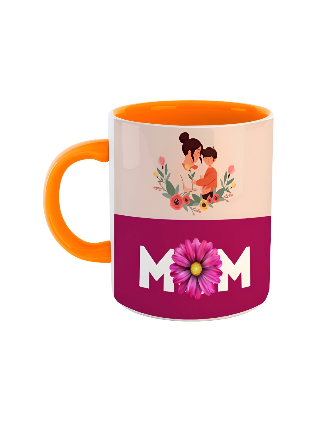 

ARTBUG Orange & White Printed Ceramic Glossy Mug