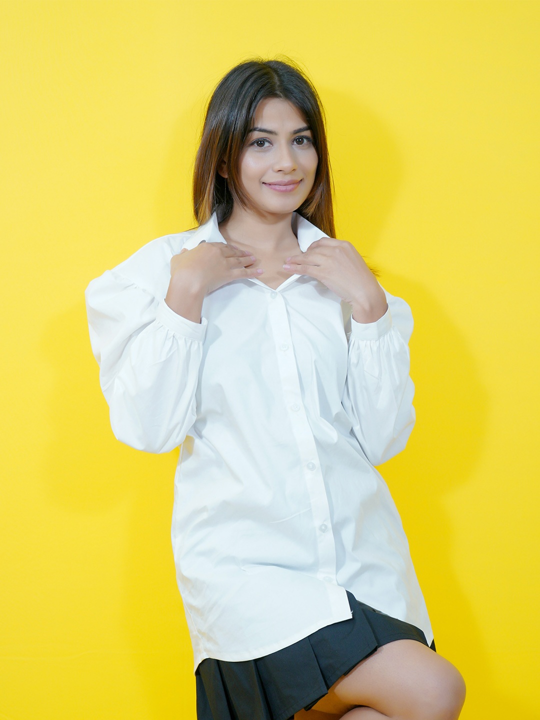 

CRAZEVILLA Comfort Cotton Casual Shirt, White