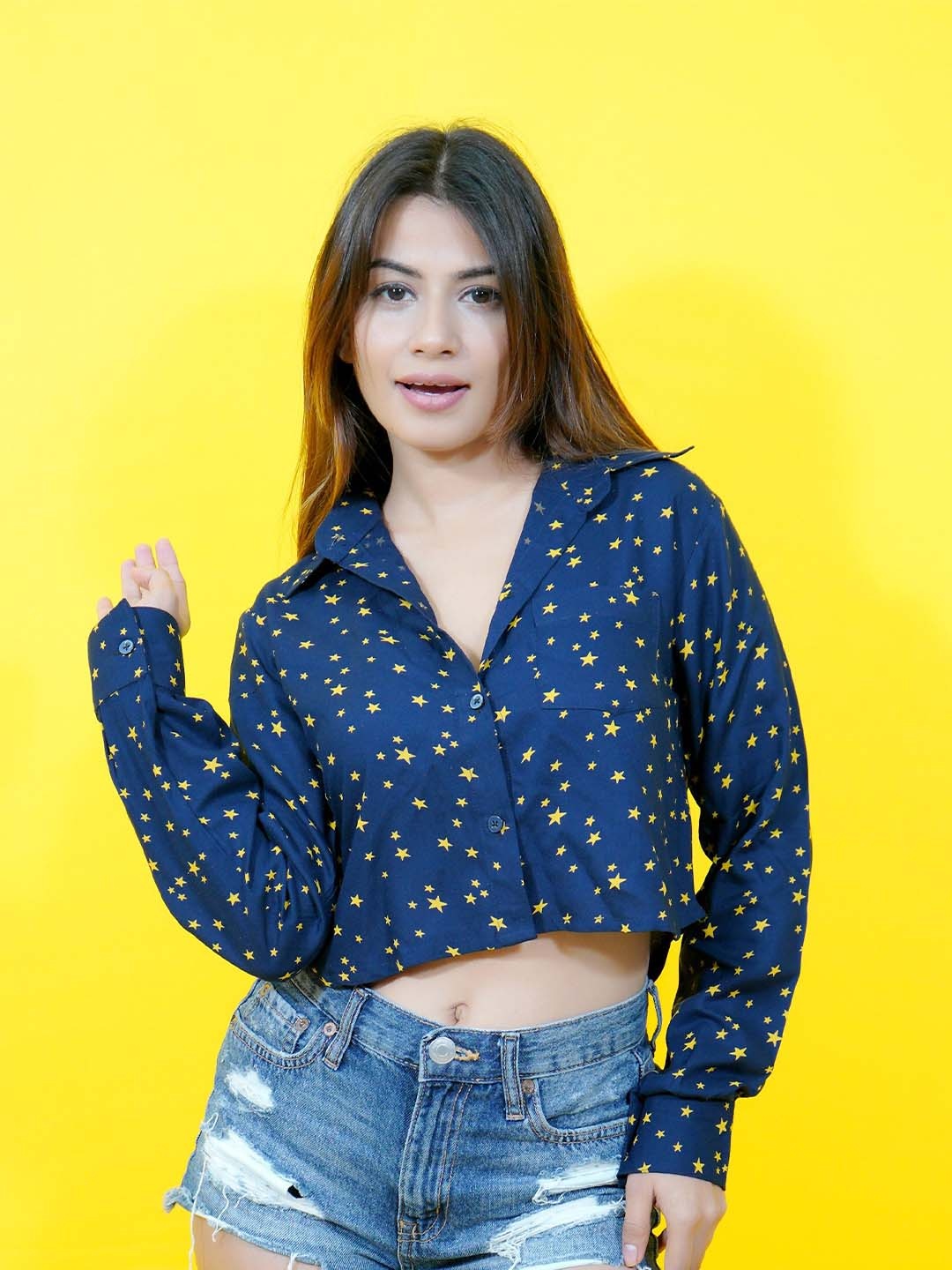 

CRAZEVILLA Comfort Opaque Printed Casual Shirt, Blue