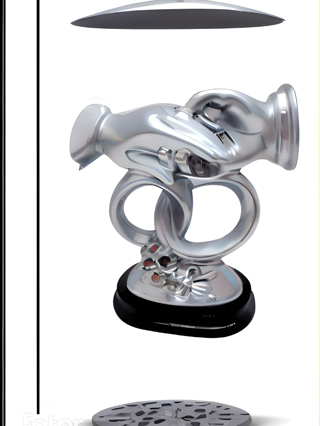 

Goldiluxe Dilver Toned & Black Hand Curio Showpiece, Silver