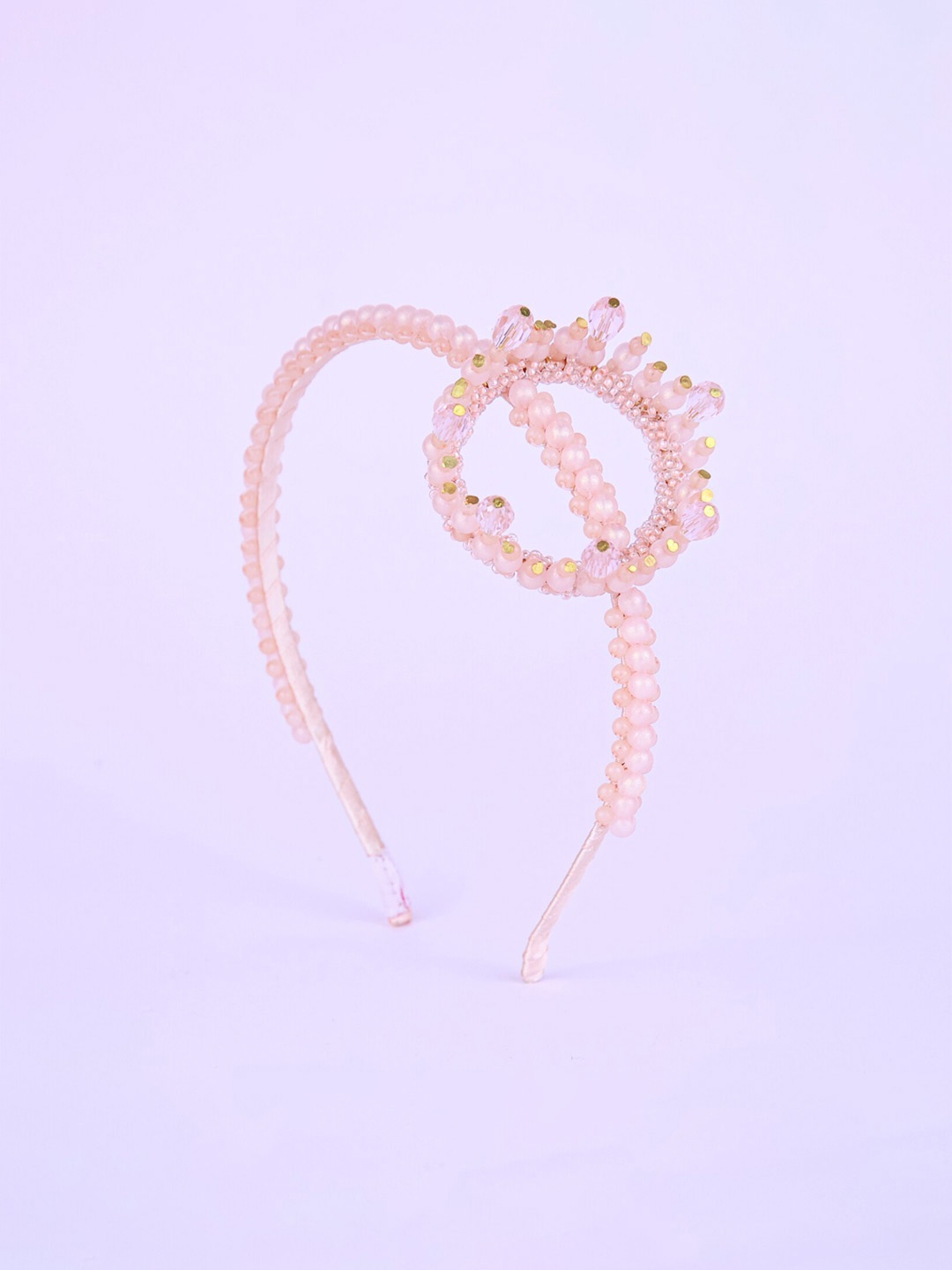 

Choko Girls Beaded Embellished Hairband, Peach