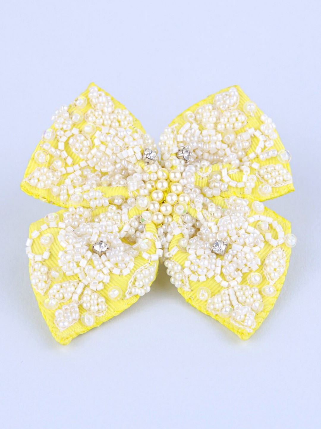 Choko Girls Embellished Tic Tac Hair Clip, Yellow