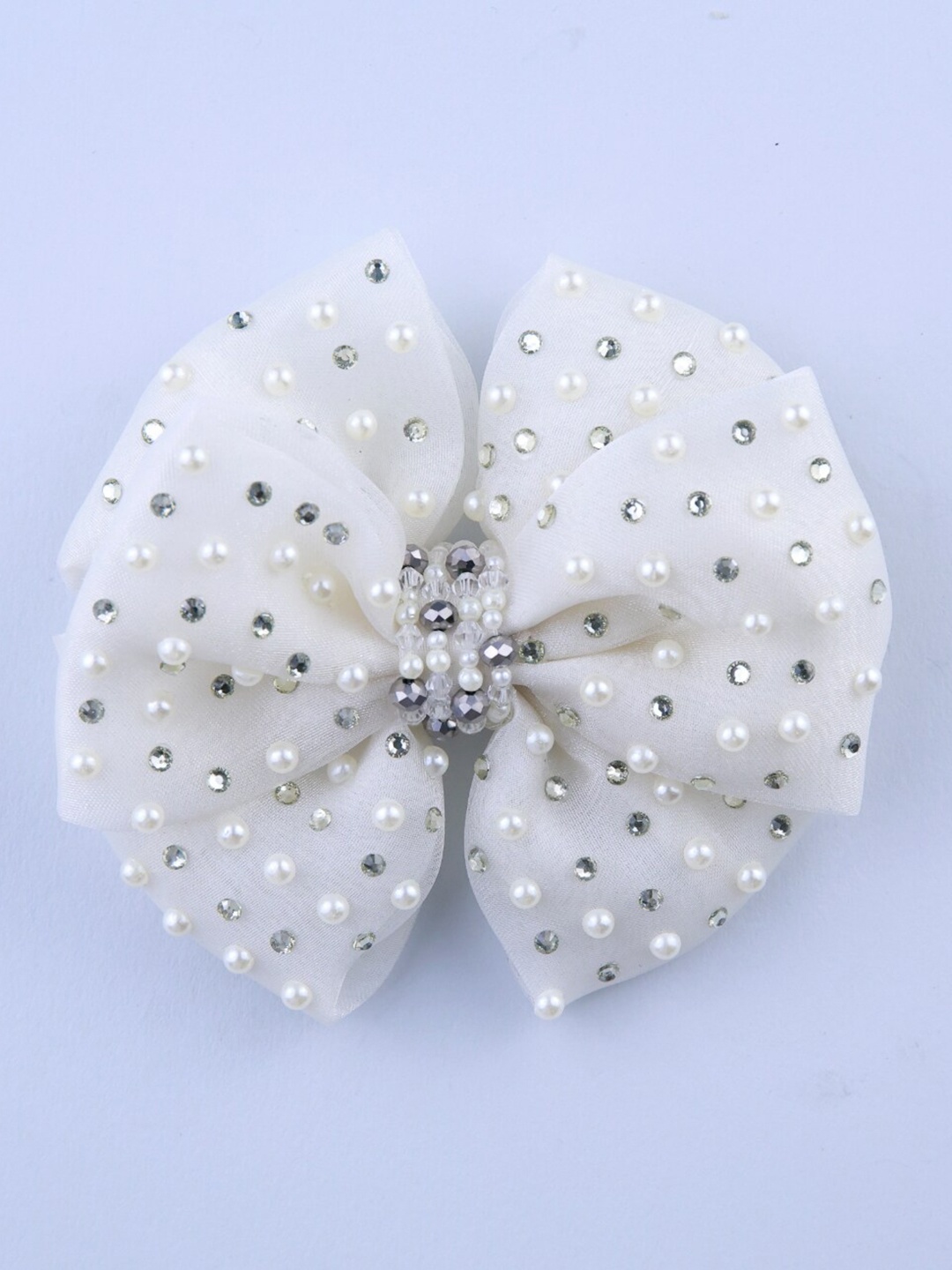 

Choko Girls Embellished Alligator Hair Clip, Off white