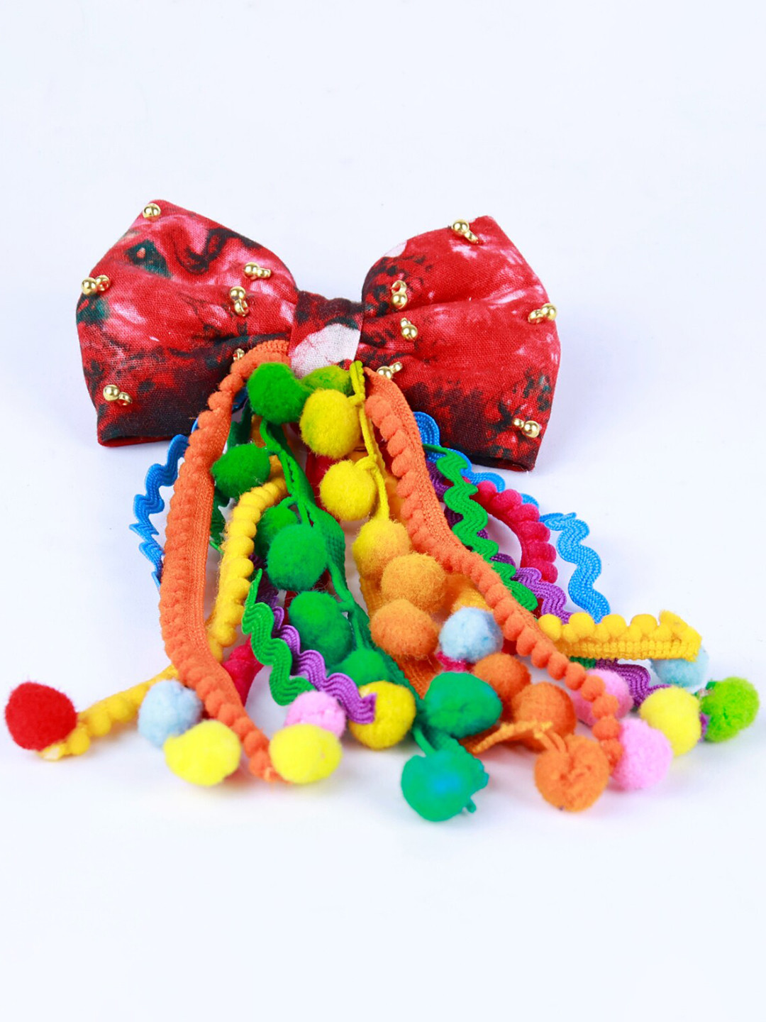 

Choko Girls Beaded Ponytail Holders, Red