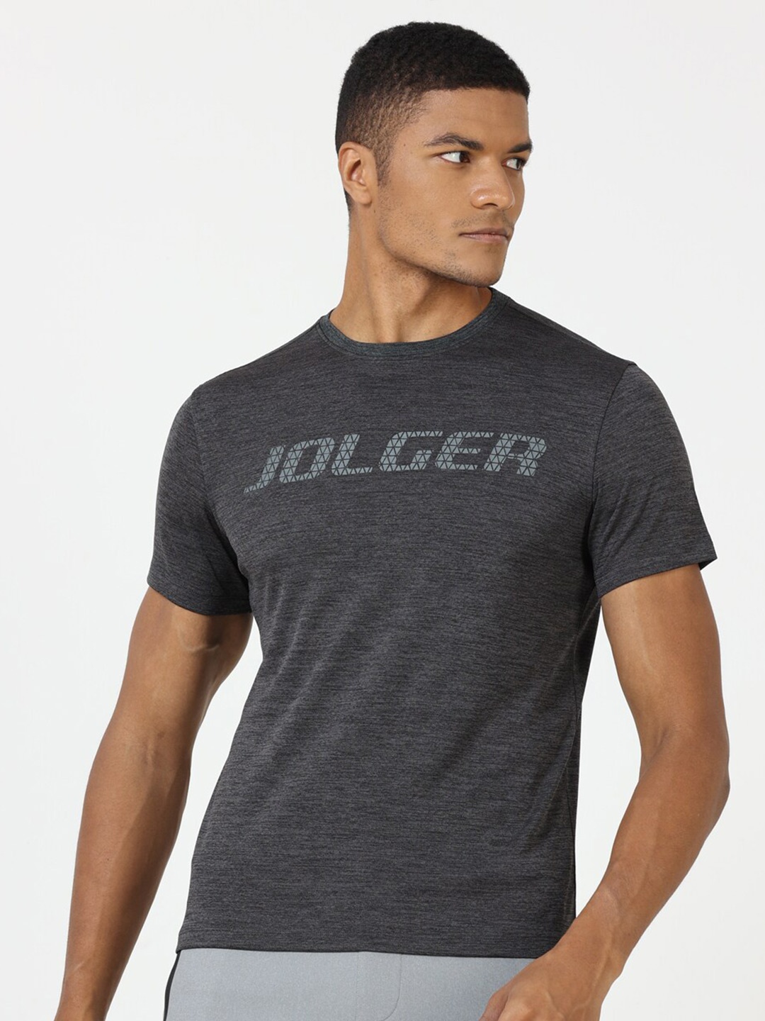 Jolger Men's Thermoregulated Quick Wicking Graphic Print T-shirt, Charcoal