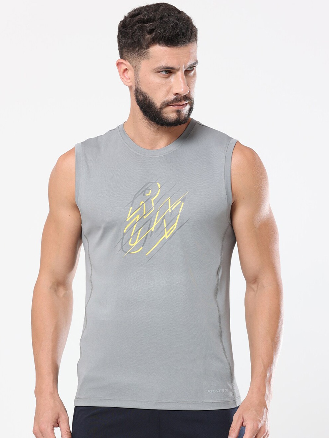 

Jolger Men's Lightweight Dry fit Sleeveless Gym Tank Top, Grey