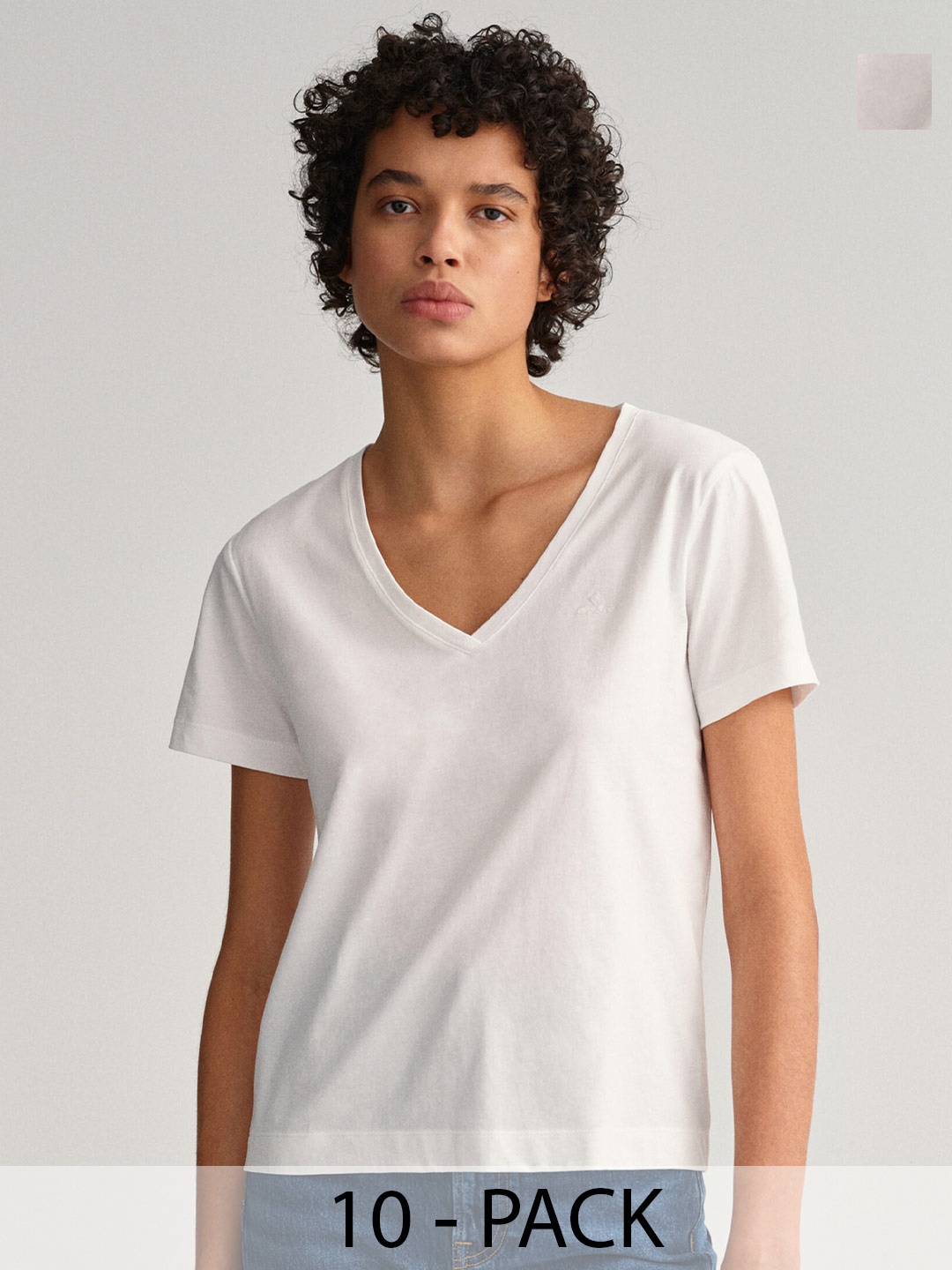 

COLOR CAPITAL Pack Of 10 Relaxed Fit V-Neck Casual T-shirts, White