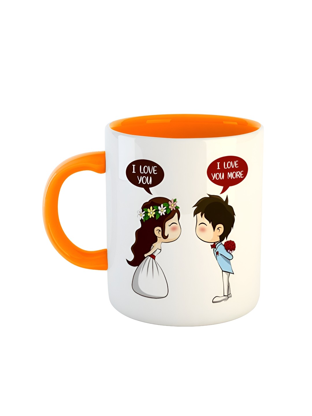 

ARTBUG Orange & White Printed Ceramic Glossy Mug 350 ml