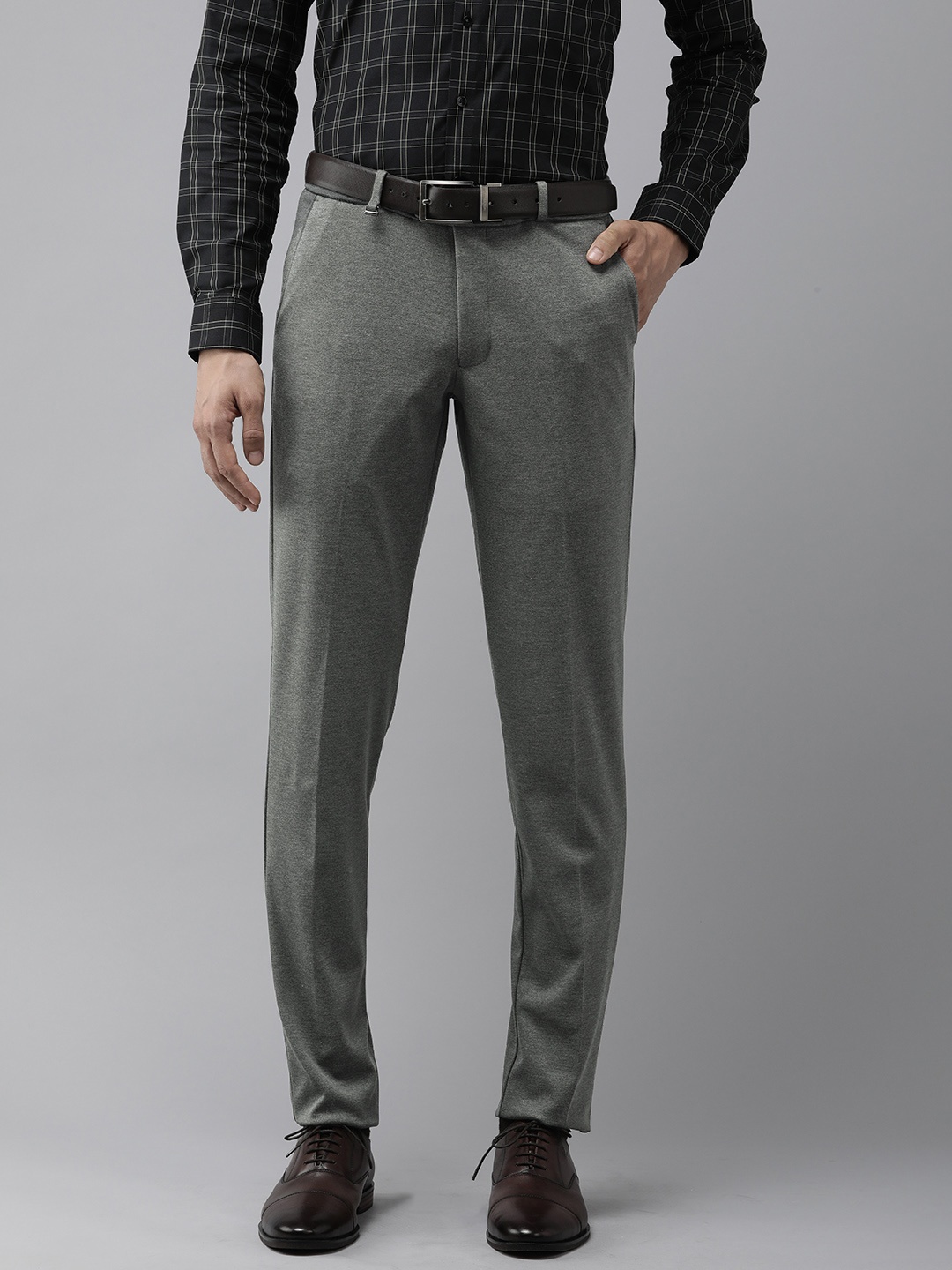 

Van Heusen Men Skinny Fit Formal Trousers, Grey