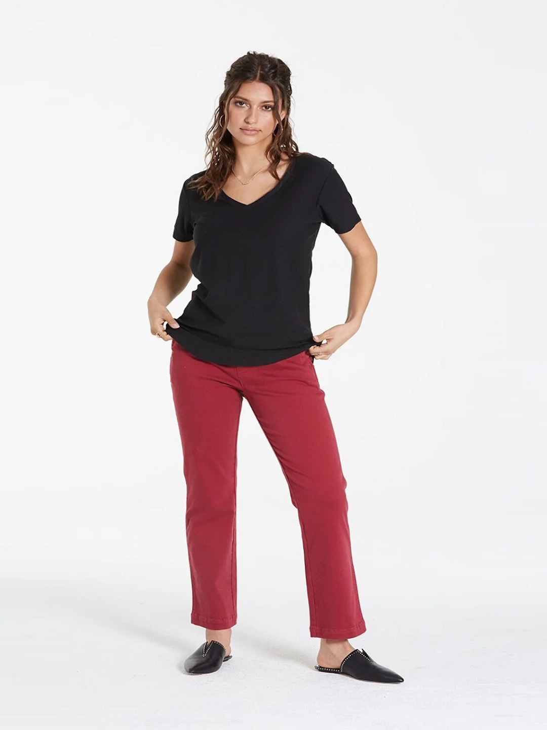 

COLOR CAPITAL Pack Of 10 V-Neck Relaxed Fit T-shirts, Black