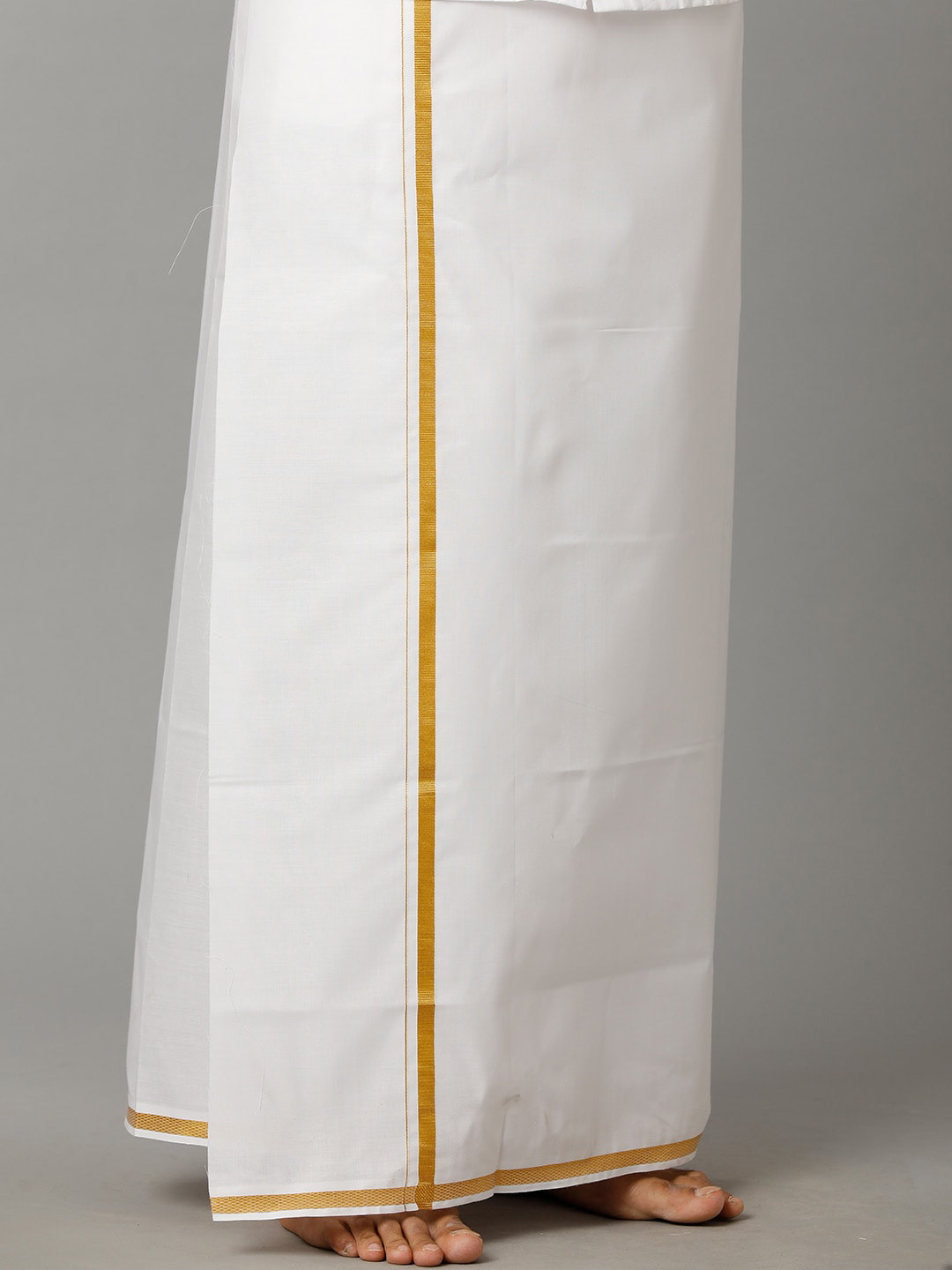 

Ramraj Pure Cotton Zari Border Dhoti, White