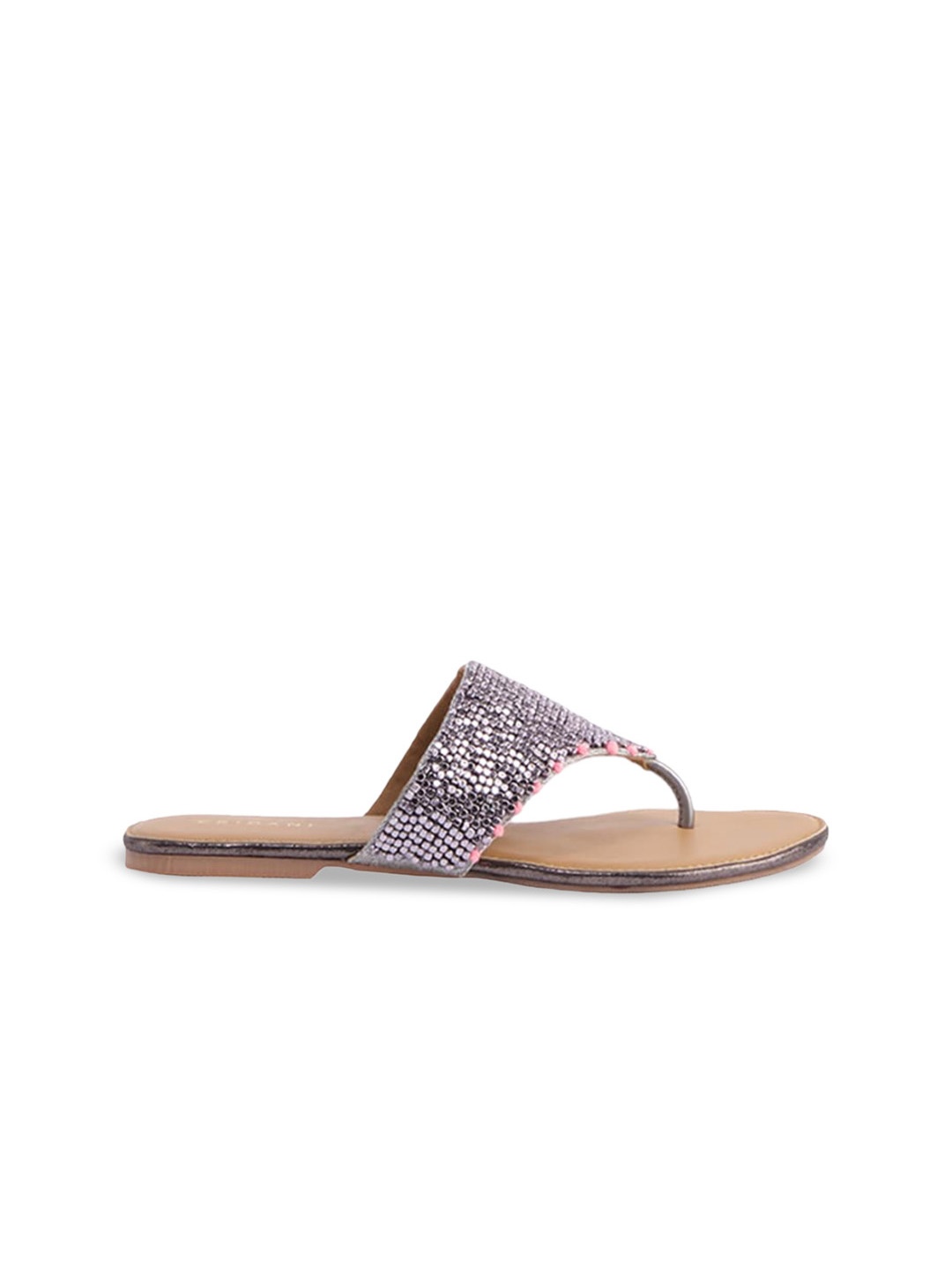 

ERIDANI Aimee Embroidered Flats, Grey