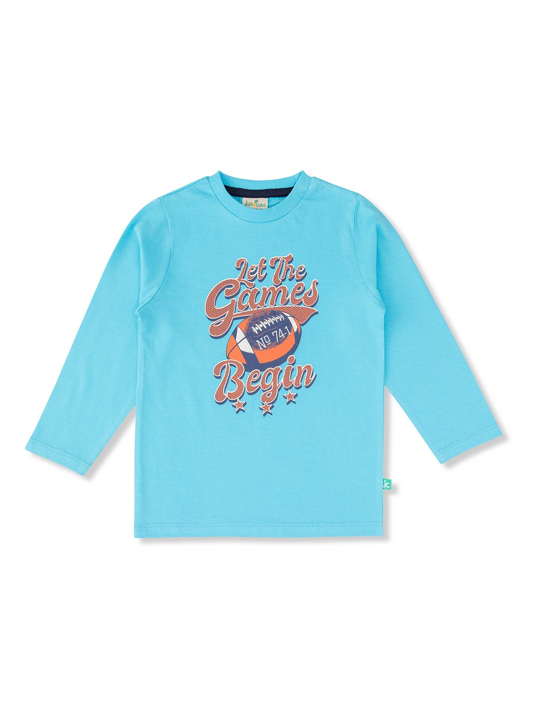 

JusCubs Boys Graphic Printed Round Neck Long Sleeves Cotton T-shirt, Blue